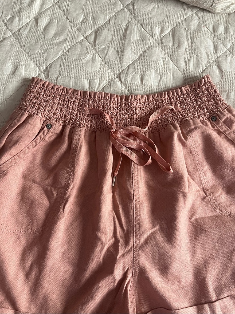 Last Chance❗️ Mauve Pink Women's Smocked Waist Casual Shorts Size XL / 12 - Picture 4 of 5